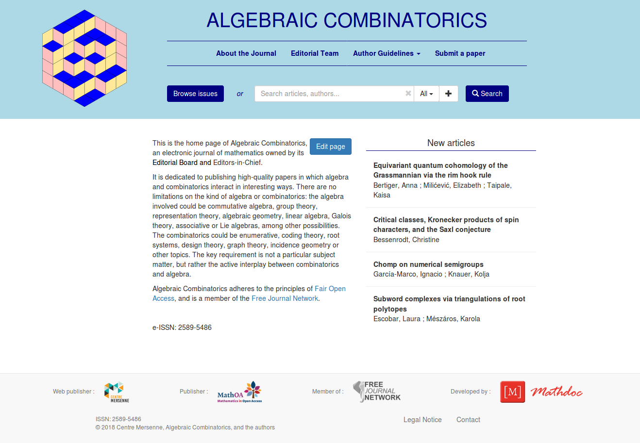 homepage-algebraic-combinatorics