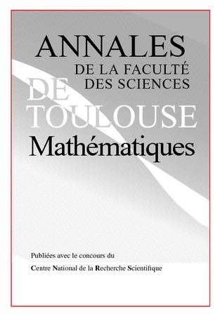 Couverture des Annales de la Faculté des Sciences de Toulouse