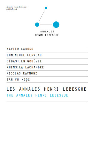 Couverture de la revue des Annales Henri Lebesgue