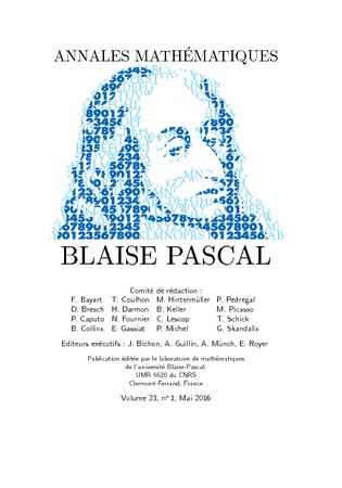 Couverture de la revue des Annales Mathématiques Blaise Pascal