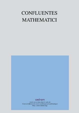 Couverture de la revue Confluentes Mathematici