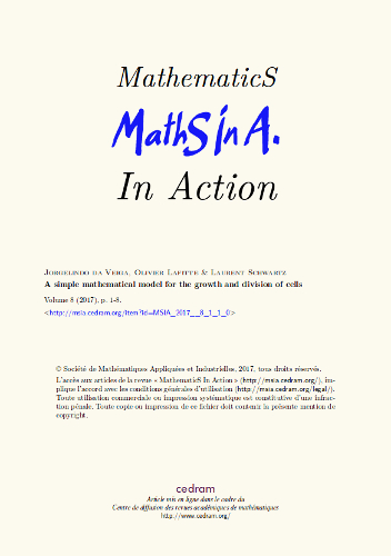 Couverture de la revue Mathematics in Action - Maths in Action