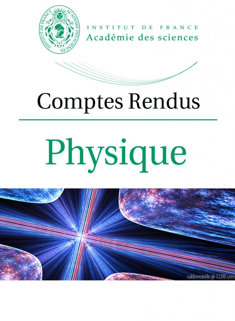 Couverture de la revues Comptes rendus Physique