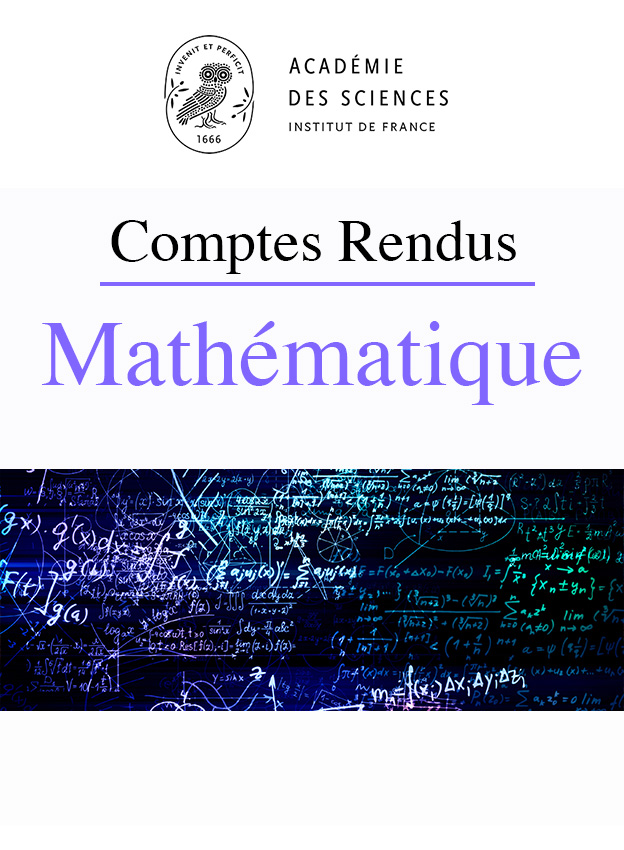 Cover of the journal Comptes rendus Mathématique